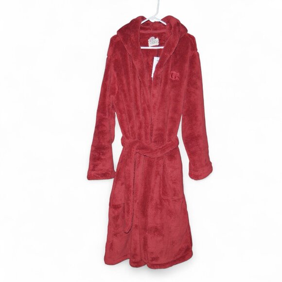 Ugg Men's Hooded Robe Pockets Red Men's Size M/L Luxurious Plush NWT - Picture 3 of 10